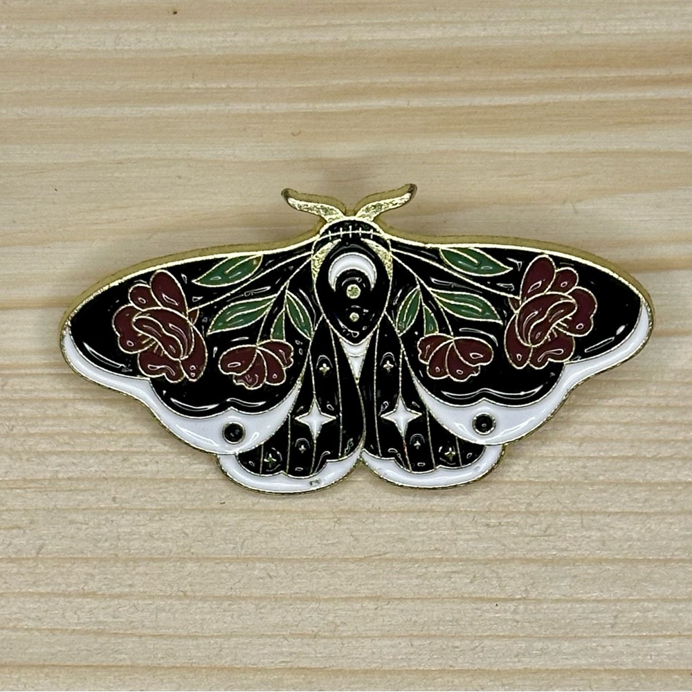 Moth Enamel Brooch